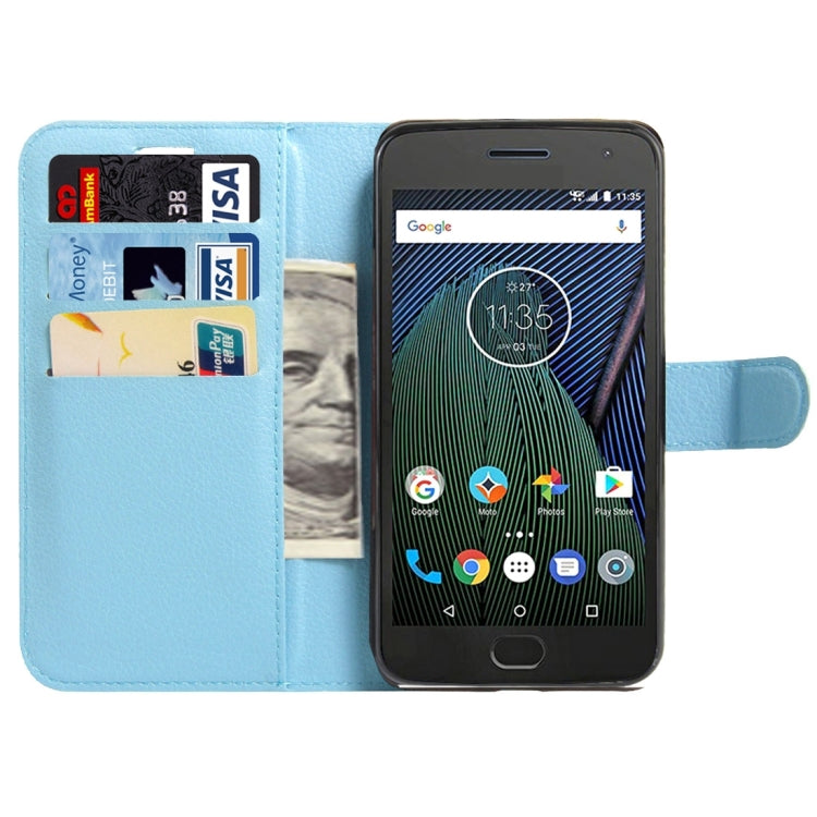 For Motorola Moto G Plus (5th Gen.) Litchi Texture Horizontal Flip Leather Case with Magnetic Buckle & Holder & Card Slots & Wallet