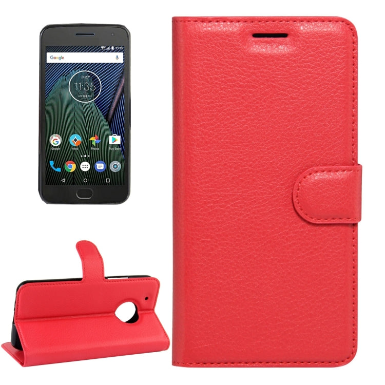 For Motorola Moto G Plus (5th Gen.) Litchi Texture Horizontal Flip Leather Case with Magnetic Buckle & Holder & Card Slots & Wallet