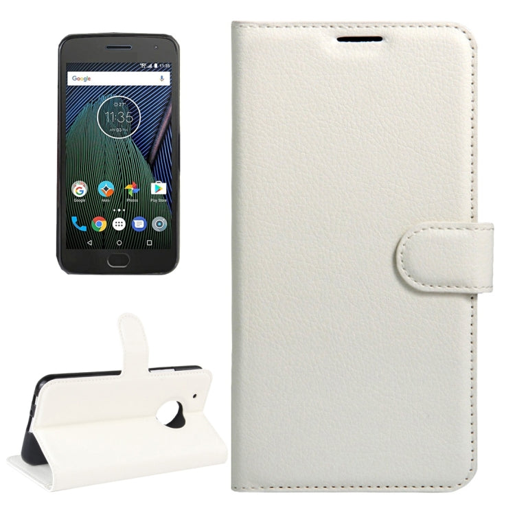 For Motorola Moto G Plus (5th Gen.) Litchi Texture Horizontal Flip Leather Case with Magnetic Buckle & Holder & Card Slots & Wallet