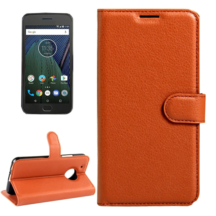 For Motorola Moto G Plus (5th Gen.) Litchi Texture Horizontal Flip Leather Case with Magnetic Buckle & Holder & Card Slots & Wallet