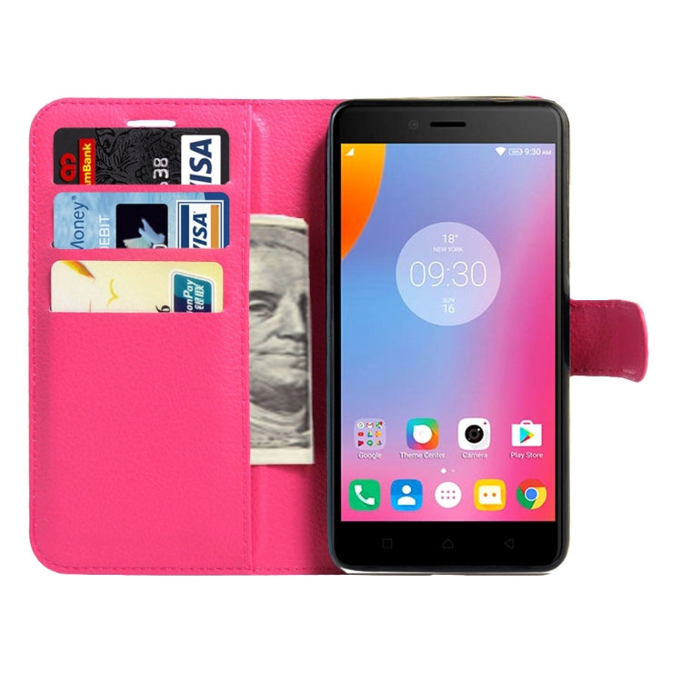For Lenovo K6 Note Litchi Texture Horizontal Flip Leather Case with Magnetic Buckle & Holder & Card Slots & Wallet