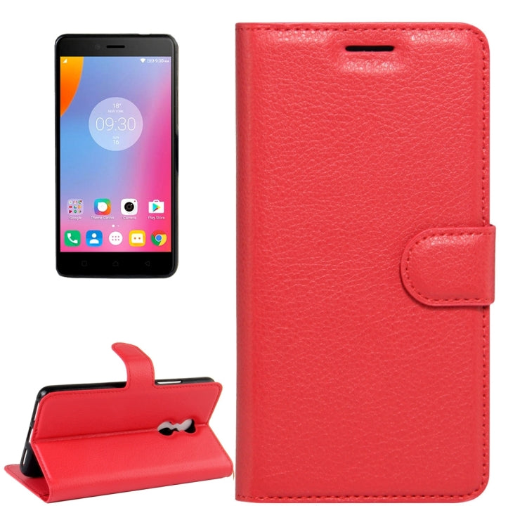 For Lenovo K6 Note Litchi Texture Horizontal Flip Leather Case with Magnetic Buckle & Holder & Card Slots & Wallet