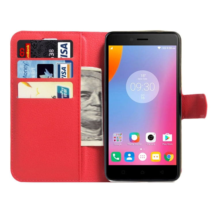 For Lenovo K6 Note Litchi Texture Horizontal Flip Leather Case with Magnetic Buckle & Holder & Card Slots & Wallet