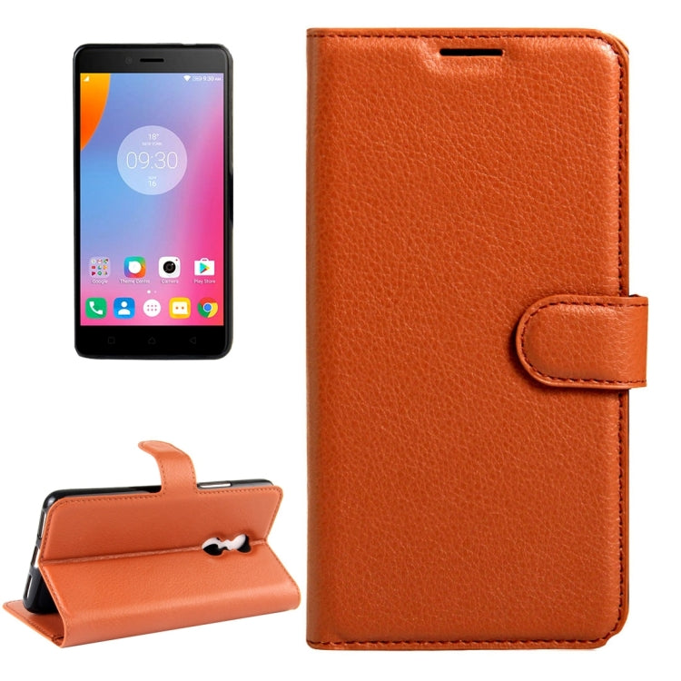For Lenovo K6 Note Litchi Texture Horizontal Flip Leather Case with Magnetic Buckle & Holder & Card Slots & Wallet