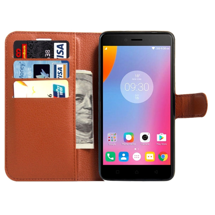 For Lenovo K6 Note Litchi Texture Horizontal Flip Leather Case with Magnetic Buckle & Holder & Card Slots & Wallet