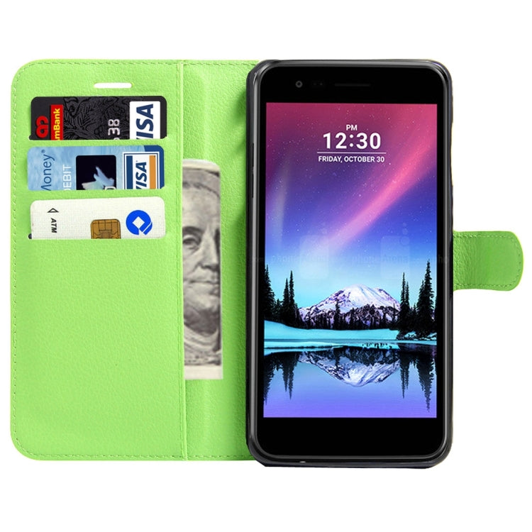For LG K8 (2017) EU Version Litchi Texture Horizontal Flip Leather Case with Magnetic Buckle & Holder & Card Slots & Wallet