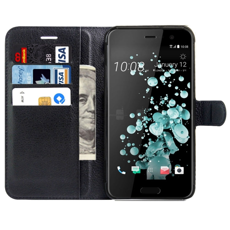 For HTC U Play Litchi Texture Horizontal Flip Leather Case with Magnetic Buckle & Holder & Card Slots & Wallet