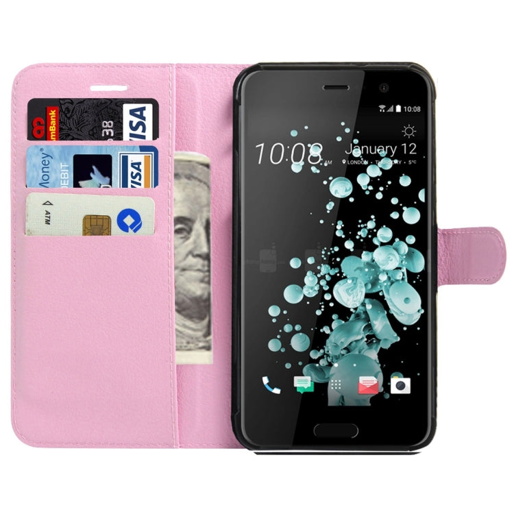 For HTC U Play Litchi Texture Horizontal Flip Leather Case with Magnetic Buckle & Holder & Card Slots & Wallet