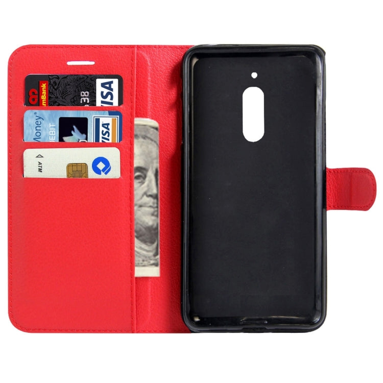 For Nokia 6 Litchi Texture Horizontal Flip Leather Case with Magnetic Buckle & Holder & Card Slots & Wallet