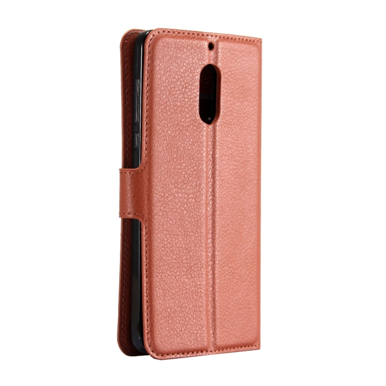 For Nokia 6 Litchi Texture Horizontal Flip Leather Case with Magnetic Buckle & Holder & Card Slots & Wallet