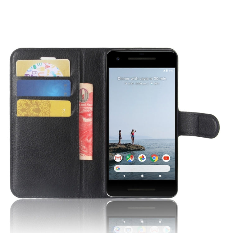 For Google Pixel 2 Litchi Texture Horizontal Flip Leather Case with Holder & Card Slots & Wallet