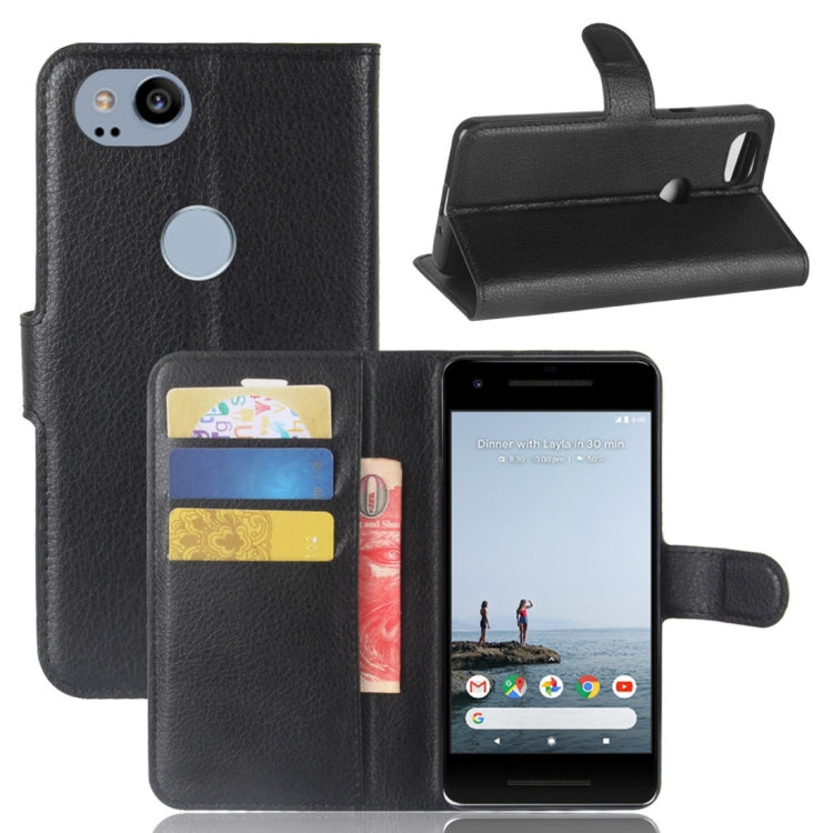 For Google Pixel 2 Litchi Texture Horizontal Flip Leather Case with Holder & Card Slots & Wallet