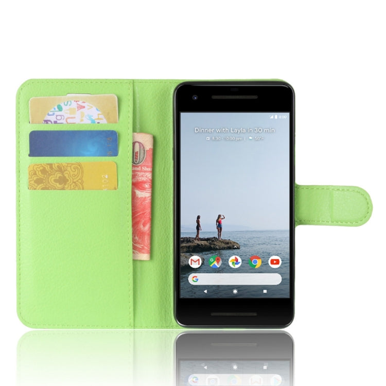 For Google Pixel 2 Litchi Texture Horizontal Flip Leather Case with Holder & Card Slots & Wallet