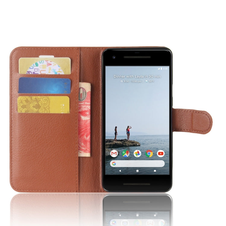 For Google Pixel 2 Litchi Texture Horizontal Flip Leather Case with Holder & Card Slots & Wallet