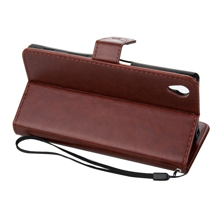 For Sony Xperia Z5 Crazy Horse Texture Printing Horizontal Flip Leather Case with Holder & Card Slots & Wallet & Lanyard