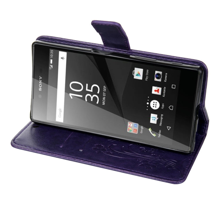 For Sony Xperia Z5 Crazy Horse Texture Printing Horizontal Flip Leather Case with Holder & Card Slots & Wallet & Lanyard