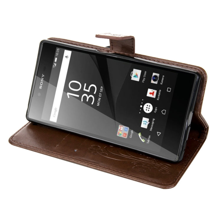For Sony Xperia Z5 Crazy Horse Texture Printing Horizontal Flip Leather Case with Holder & Card Slots & Wallet & Lanyard