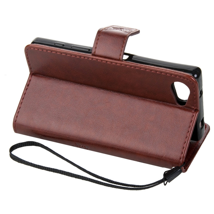 For Sony Xperia Z5 Mini Crazy Horse Texture Printing Horizontal Flip Leather Case with Holder & Card Slots & Wallet & Lanyard