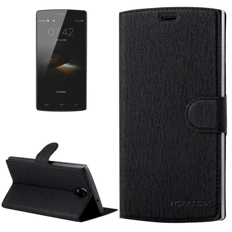 HOMTOM for HT7 & HT7 Pro (S-MPH-1262 & S-MPH-1810) Cloth Texture Horizontal Flip Leather Case with Holder & Magnetic Buckle(Black)