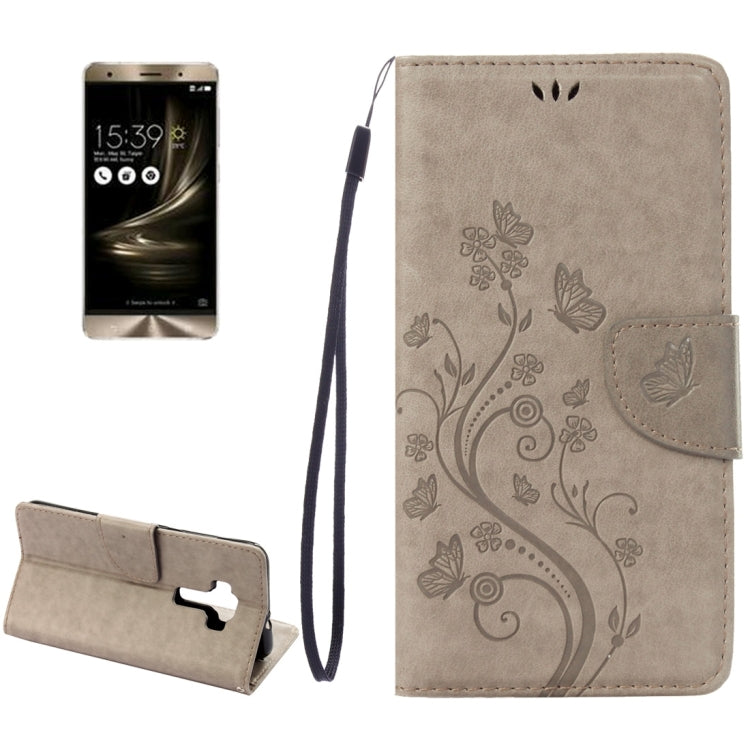 For Asus ZenFone 3 / ZE552KL Pressed Flowers Pattern Leather Case with Holder & Card Slots & Wallet