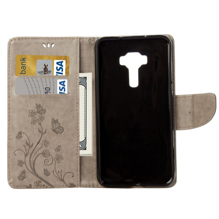 For Asus ZenFone 3 / ZE552KL Pressed Flowers Pattern Leather Case with Holder & Card Slots & Wallet