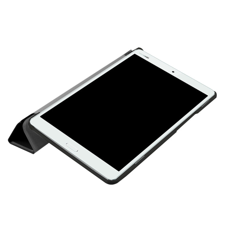 Huawei MediaPad M3 Lite 8.0 Custer Texture Horizontal Deformation Flip Leather Case with Three-folding Holder & Sleep / Wake-up Function