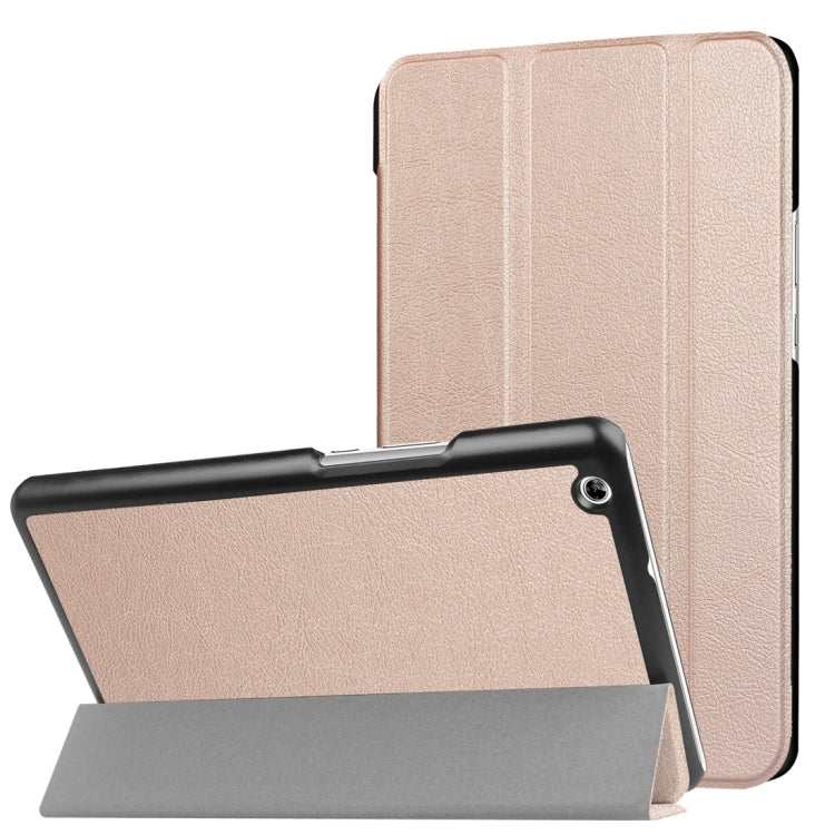 Huawei MediaPad M3 Lite 8.0 Custer Texture Horizontal Deformation Flip Leather Case with Three-folding Holder & Sleep / Wake-up Function