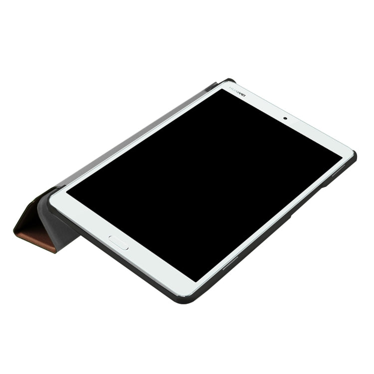 Huawei MediaPad M3 Lite 8.0 Custer Texture Horizontal Deformation Flip Leather Case with Three-folding Holder & Sleep / Wake-up Function