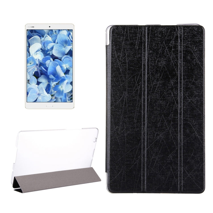 For Huawei Mediapad M3 Tablet Oracle Bone Texture Horizontal Flip Leather Case with Three-folding Holder