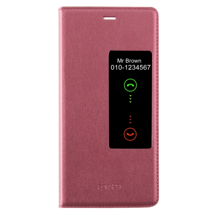 For Huawei P9 Horizontal Flip Leather Case with Touch Call Display ID & Sleep / Wake-up Function