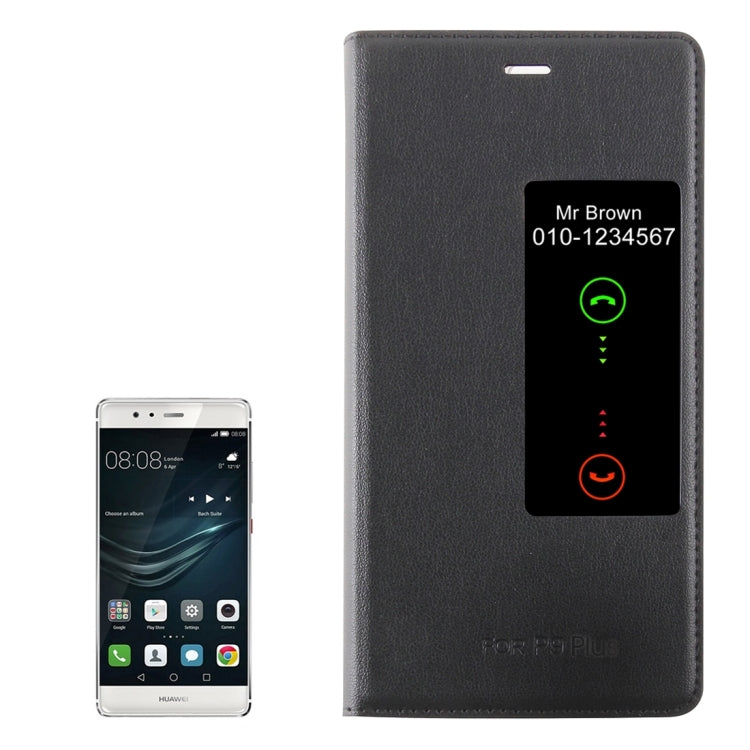 For Huawei P9 Plus Horizontal Flip Leather Case with Touch Call Display ID & Sleep / Wake-up Function