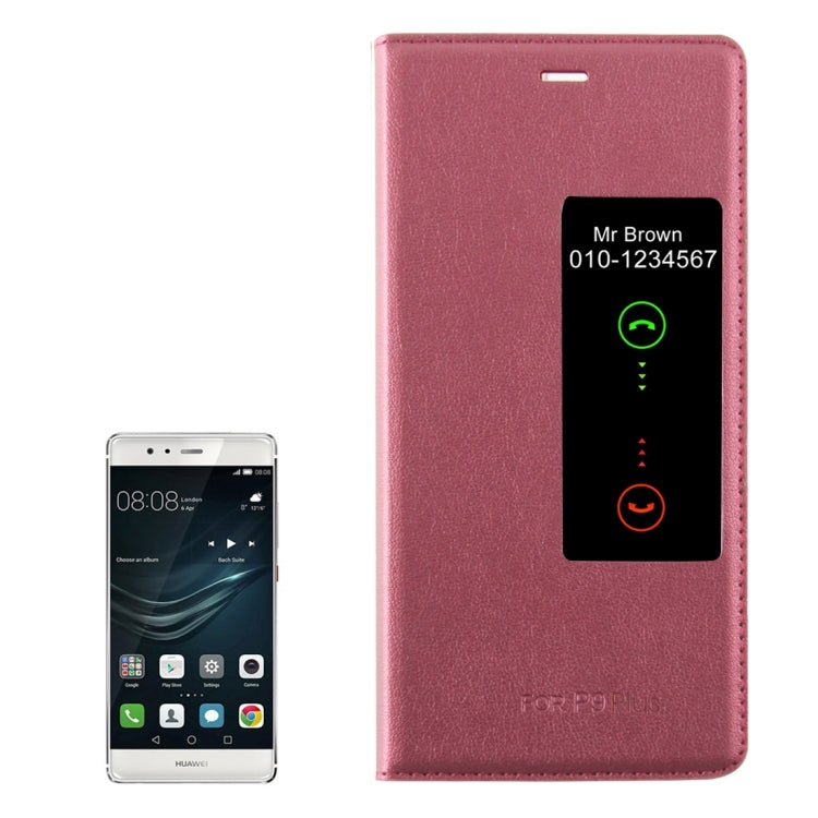 For Huawei P9 Plus Horizontal Flip Leather Case with Touch Call Display ID & Sleep / Wake-up Function