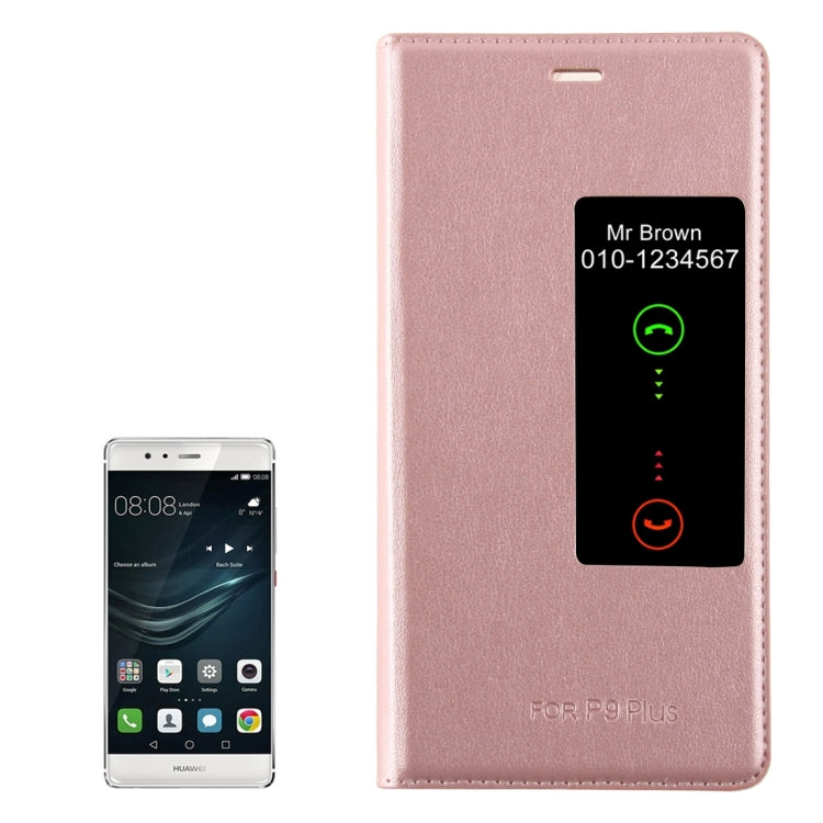 For Huawei P9 Plus Horizontal Flip Leather Case with Touch Call Display ID & Sleep / Wake-up Function