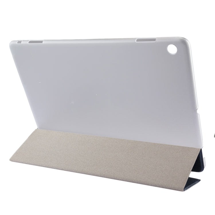 For Huawei Honor Waterplay 10.1 inch Silk Texture Horizontal Flip Leather Case with Three-folding Holder