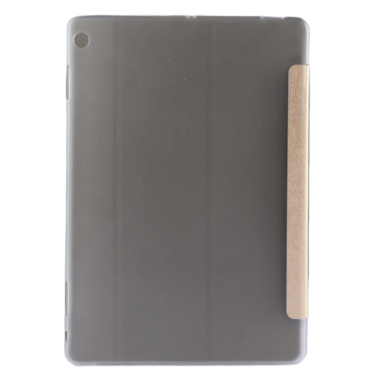 For Huawei Honor Waterplay 10.1 inch Silk Texture Horizontal Flip Leather Case with Three-folding Holder