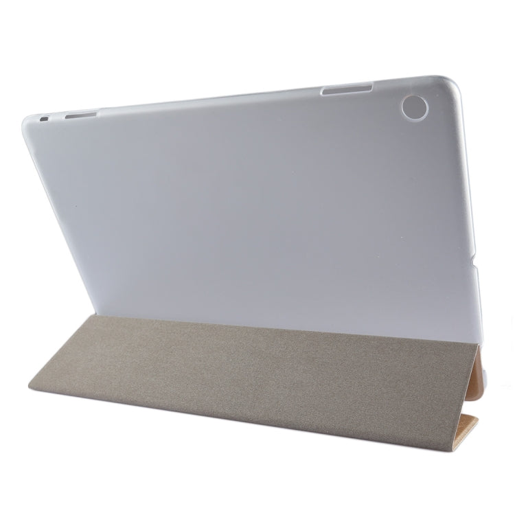 For Huawei Honor Waterplay 10.1 inch Silk Texture Horizontal Flip Leather Case with Three-folding Holder