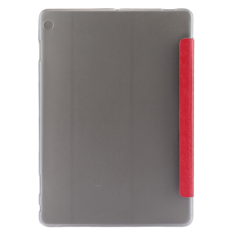 For Huawei Honor Waterplay 10.1 inch Silk Texture Horizontal Flip Leather Case with Three-folding Holder