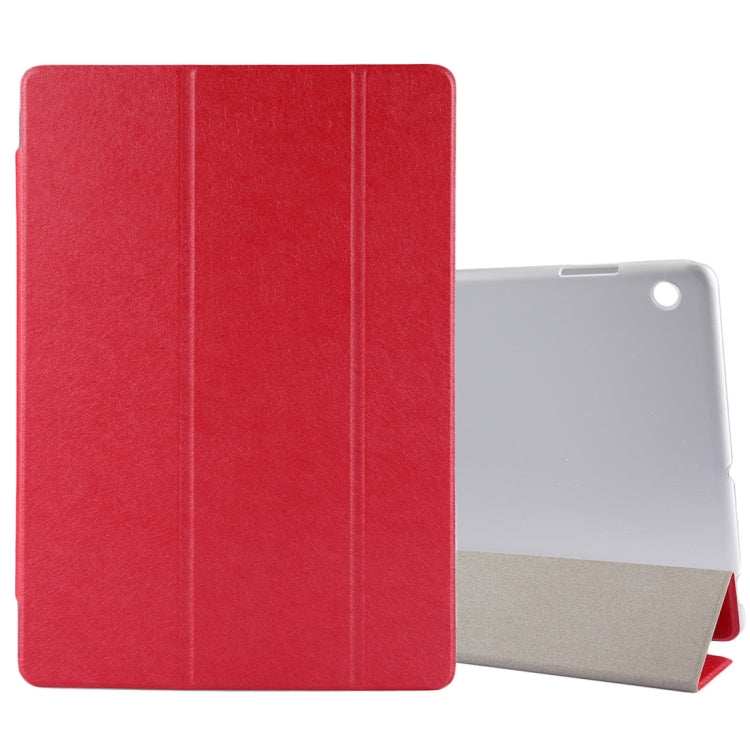 For Huawei Honor Waterplay 10.1 inch Silk Texture Horizontal Flip Leather Case with Three-folding Holder