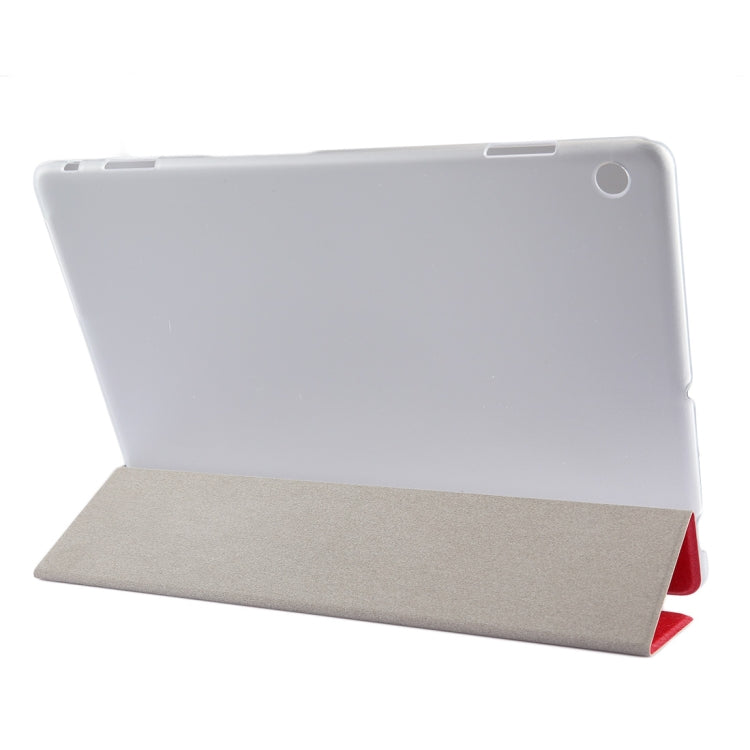 For Huawei Honor Waterplay 10.1 inch Silk Texture Horizontal Flip Leather Case with Three-folding Holder