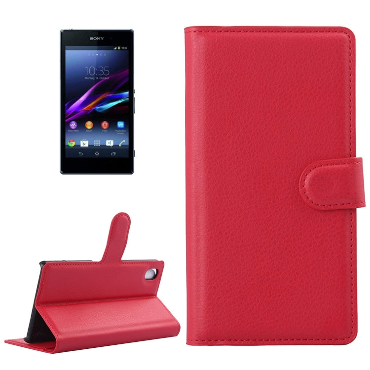 For Sony Xperia Z1 / L39h Litchi Texture Horizontal Flip Leather Case with Holder & Card Slots & Wallet