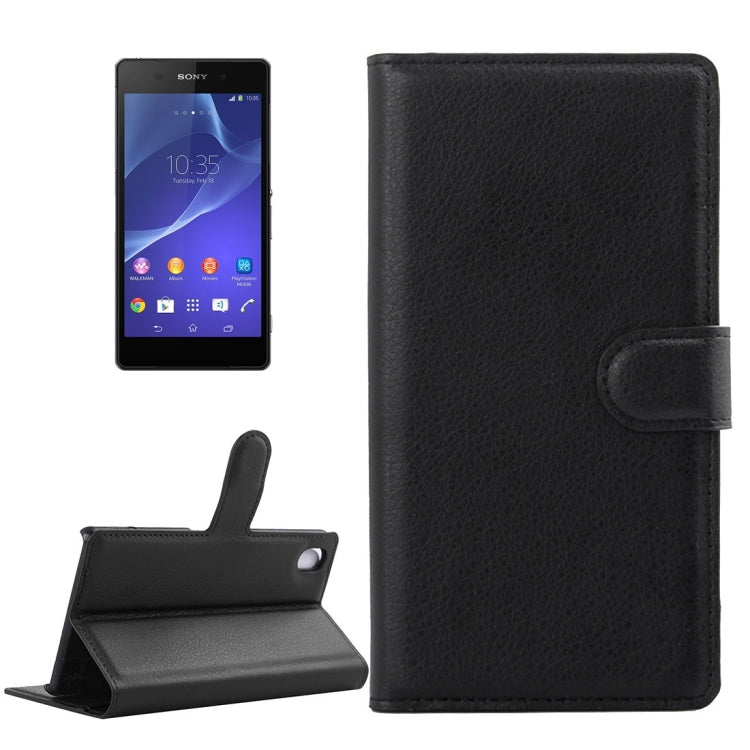 For Sony Xperia Z2 / L50w Litchi Texture Horizontal Flip Leather Case with Holder & Card Slots & Wallet