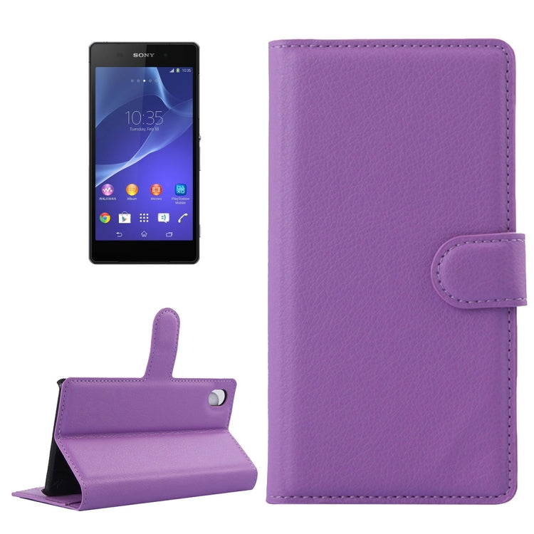 For Sony Xperia Z2 / L50w Litchi Texture Horizontal Flip Leather Case with Holder & Card Slots & Wallet
