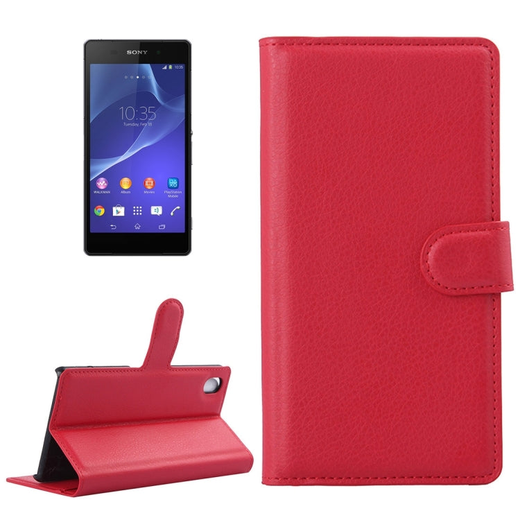 For Sony Xperia Z2 / L50w Litchi Texture Horizontal Flip Leather Case with Holder & Card Slots & Wallet