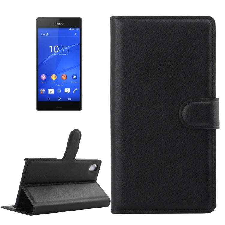 For Sony Xperia Z3 / L55U / L55T Litchi Texture Horizontal Flip Leather Case with Holder & Card Slots & Wallet