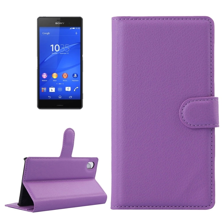 For Sony Xperia Z3 / L55U / L55T Litchi Texture Horizontal Flip Leather Case with Holder & Card Slots & Wallet