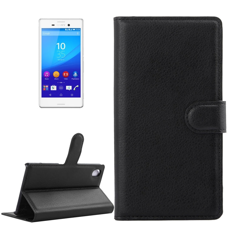 For Sony Xperia M4 Aqua Litchi Texture Horizontal Flip Leather Case with Holder & Card Slots & Wallet