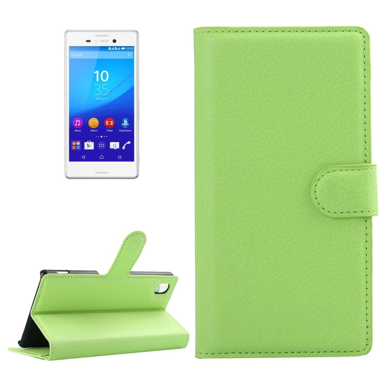 For Sony Xperia M4 Aqua Litchi Texture Horizontal Flip Leather Case with Holder & Card Slots & Wallet