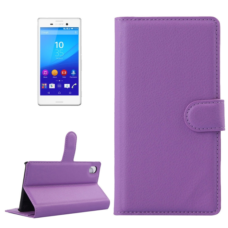 For Sony Xperia M4 Aqua Litchi Texture Horizontal Flip Leather Case with Holder & Card Slots & Wallet