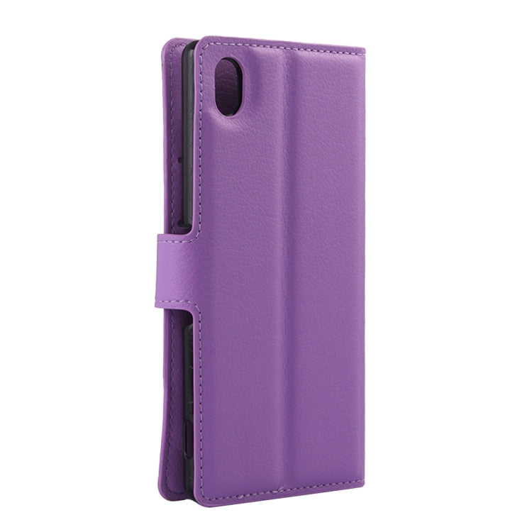 For Sony Xperia M4 Aqua Litchi Texture Horizontal Flip Leather Case with Holder & Card Slots & Wallet