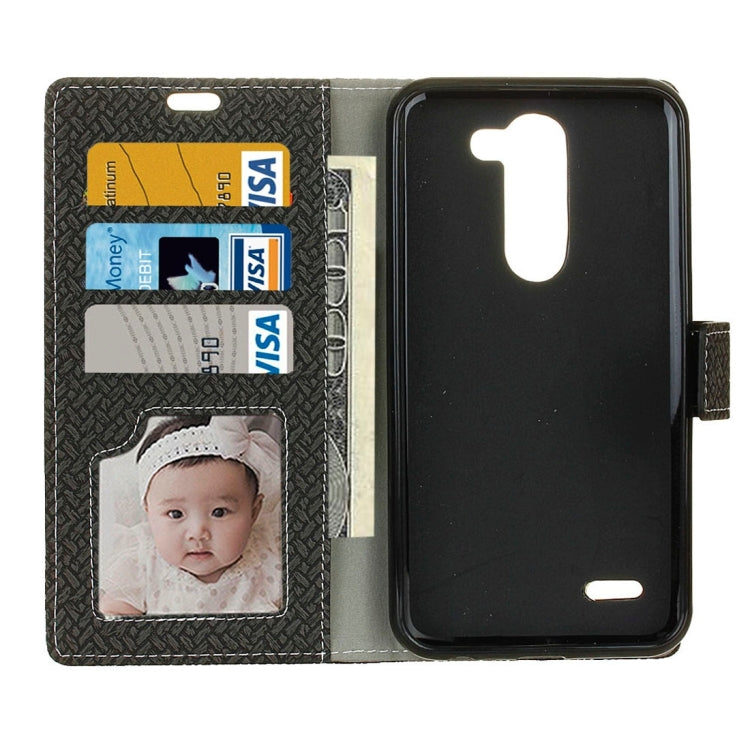 For LG X Mach Knit Texture Horizontal Flip Leather Case with Holder & Card Slots & Wallet & Photo Frame